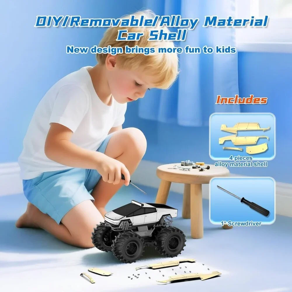 Remote Control Car 1:18 Monster Truck RC 4WD Waterproof Off-Road Pickup Gift 6+